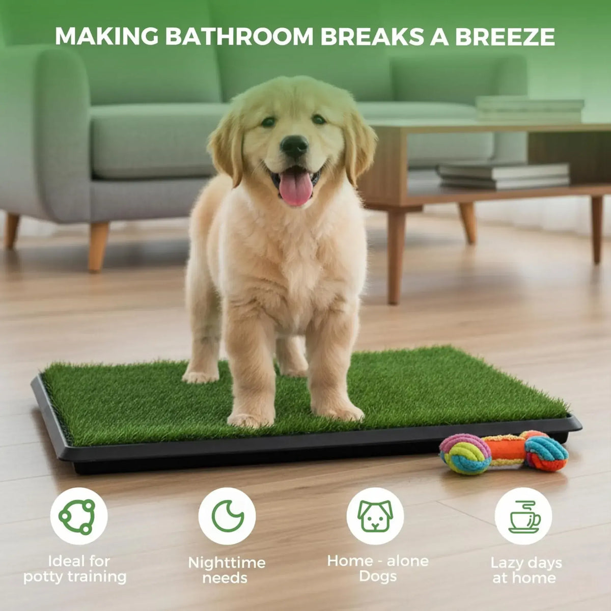 CARLA HOME Dog Grass Pad with Tray - 3-Layer - Outdoor - Puppy Potty Pad Grass - Image 6