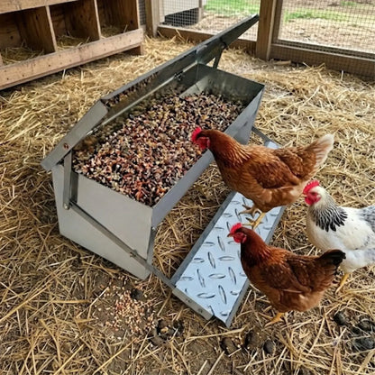 CARLA HOME Automatic Chicken Feeder Treadle - Galvanized Steel - Image 2