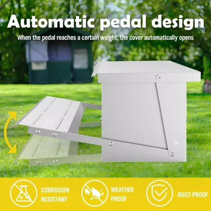 CARLA HOME Automatic Chicken Feeder Treadle - Galvanized Steel - Image 5