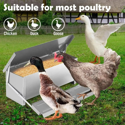 CARLA HOME Automatic Chicken Feeder Treadle - Galvanized Steel - Image 6