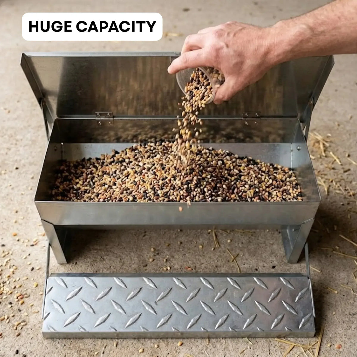 CARLA HOME Automatic Chicken Feeder Treadle - Galvanized Steel - Image 7
