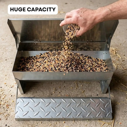 CARLA HOME Automatic Chicken Feeder Treadle - Galvanized Steel - Image 7