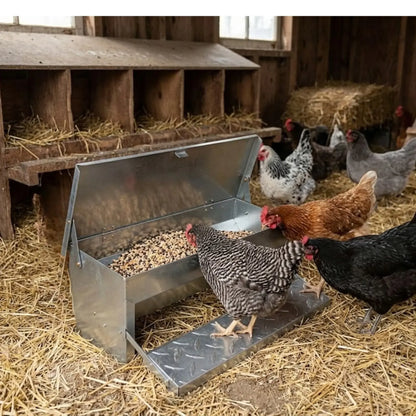 CARLA HOME Automatic Chicken Feeder Treadle - Galvanized Steel - Image 8
