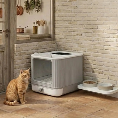 CARLA HOME Enclosed Cat Litter Box - Drawer Tray - Large - Scoop Drawer Design - Image 9