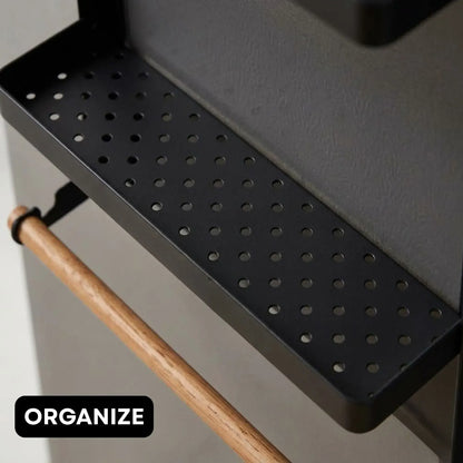 CARLA HOME Magnetic Refrigerator Spice Rack - 2 Tier Fridge Organiser - Black - Image 7