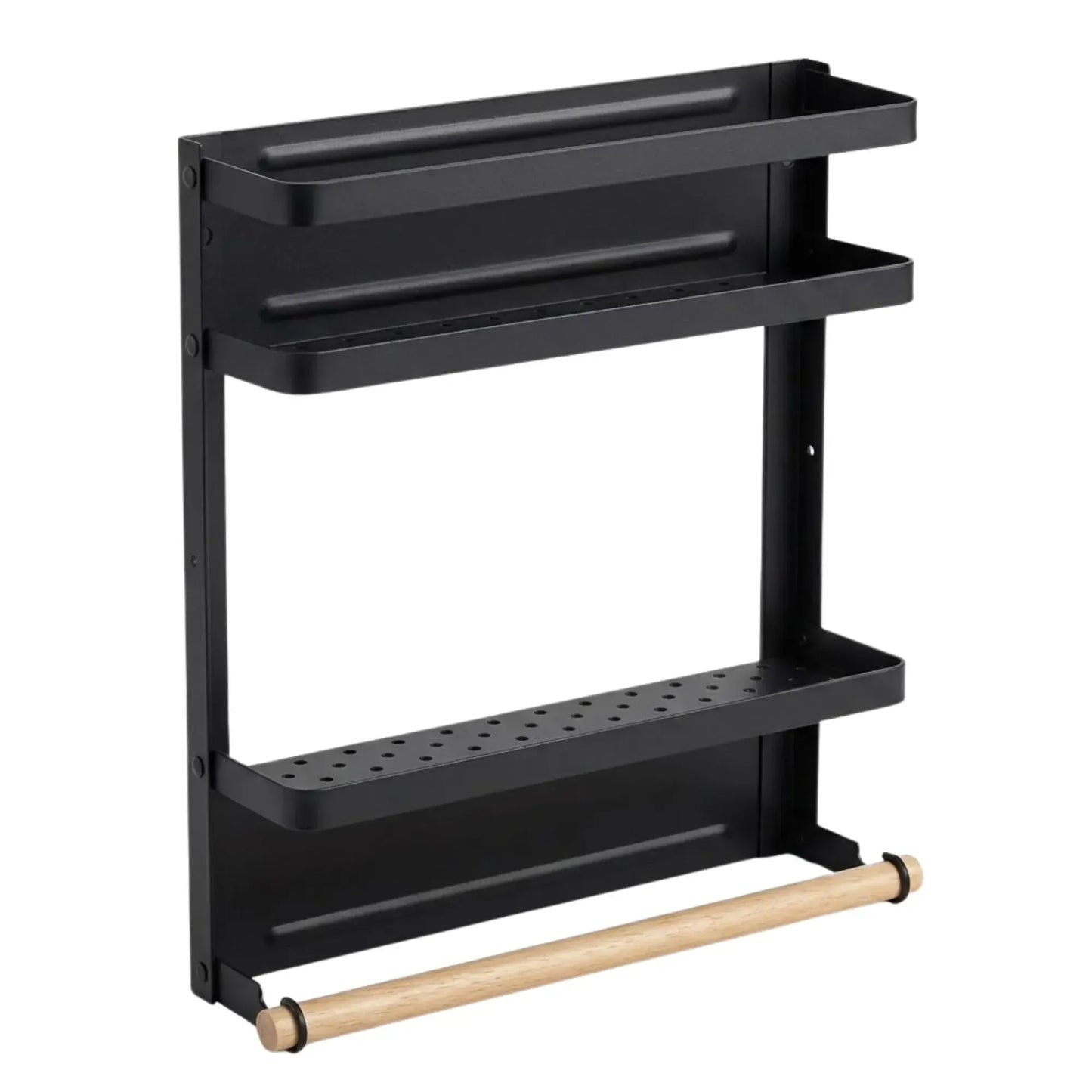 CARLA HOME Magnetic Refrigerator Spice Rack - 2 Tier Fridge Organiser - Black - Image 9