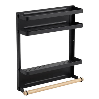 CARLA HOME Magnetic Refrigerator Spice Rack - 2 Tier Fridge Organiser - Black - Image 9