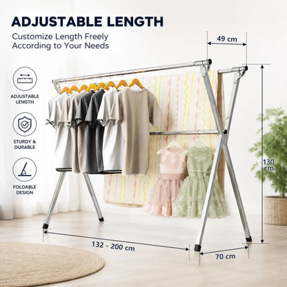 CARLA HOME Clothes Drying Rack Folding Indoor Outdoor, Grey, Kitchen - Image 3