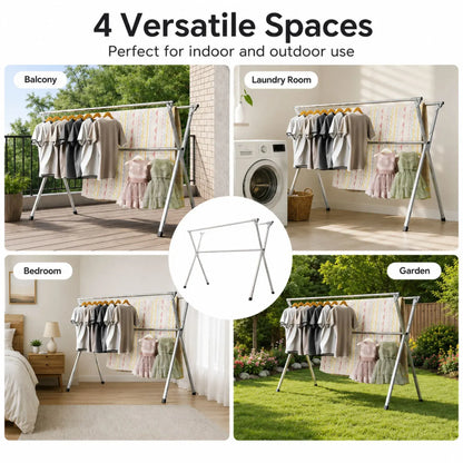 CARLA HOME Clothes Drying Rack Folding Indoor Outdoor, Grey, Kitchen - Image 7