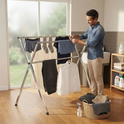 CARLA HOME Clothes Drying Rack Folding Indoor Outdoor, Grey, Kitchen - Image 8