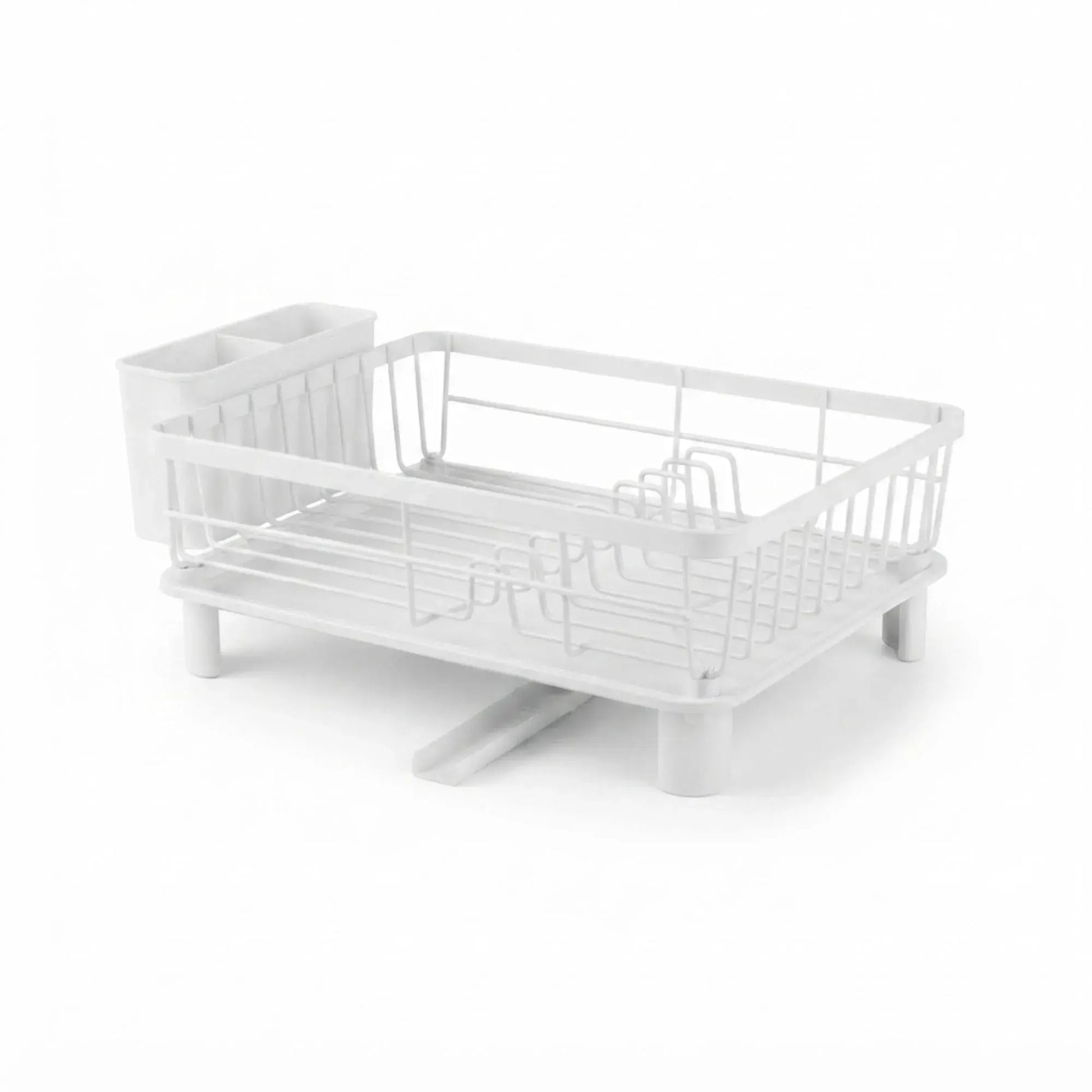 CARLA HOME Dish Drying Rack with Drainboard & Utensil Holder for Kitchen (White) - Image 9