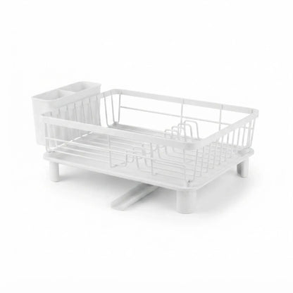 CARLA HOME Dish Drying Rack with Drainboard & Utensil Holder for Kitchen (White) - Image 9