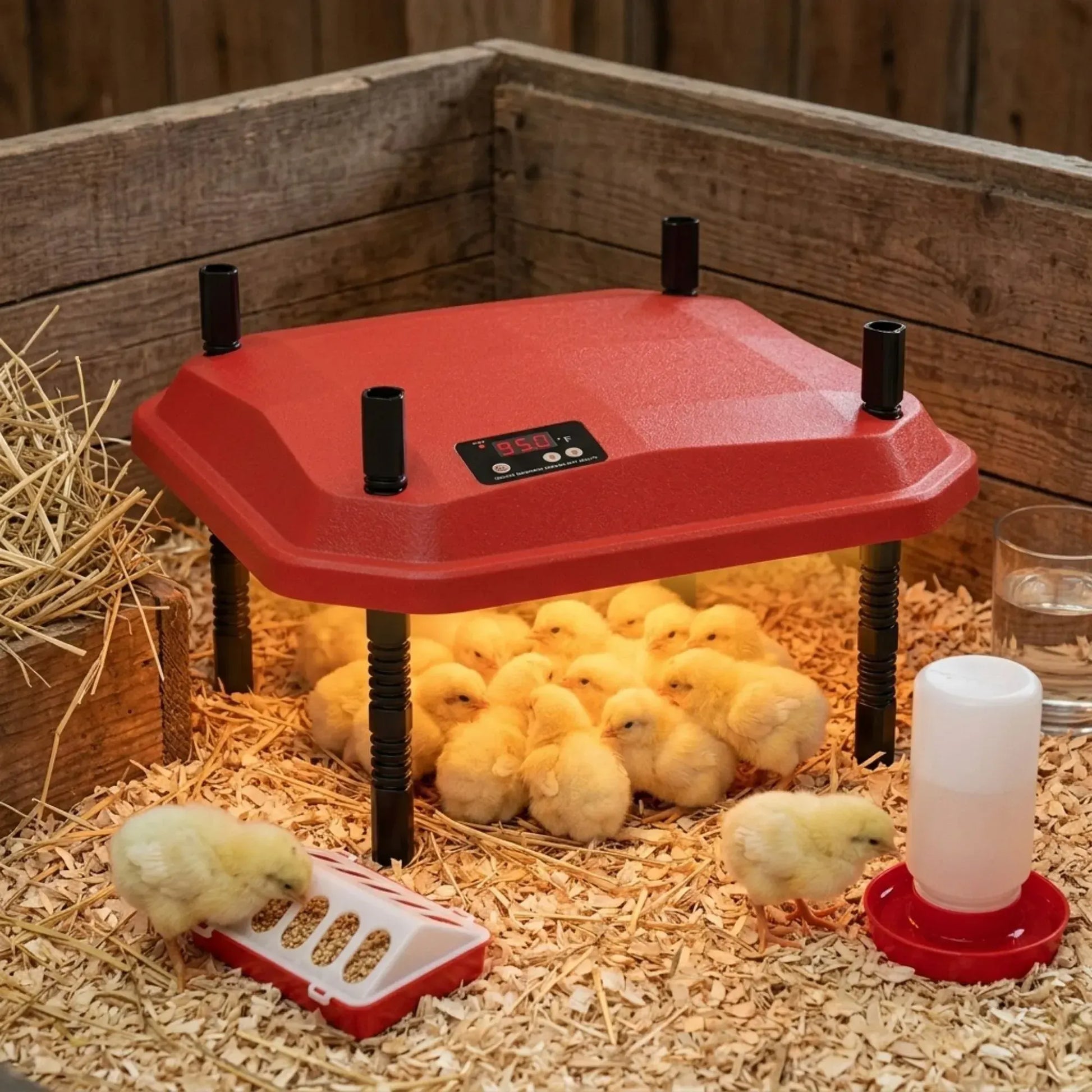 CARLA HOME Chick Brooder Heating Plate - Adjustable Height - Red - Chicken Heater - Image 2