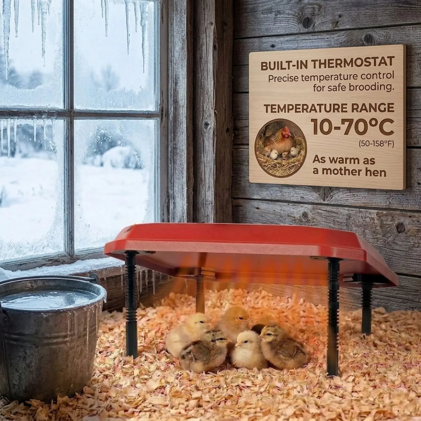 CARLA HOME Chick Brooder Heating Plate - Adjustable Height - Red - Chicken Heater - Image 6