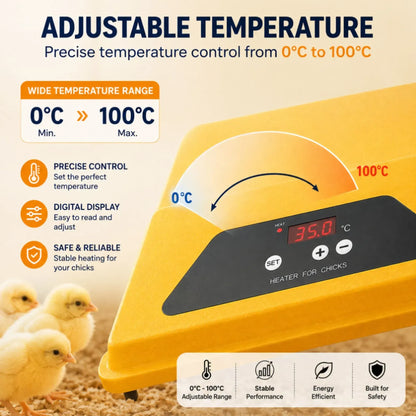CARLA HOME Upgraded Chick Brooder Heating Plate - Adjustable Height - Yellow - Chicken Heater - Image 3