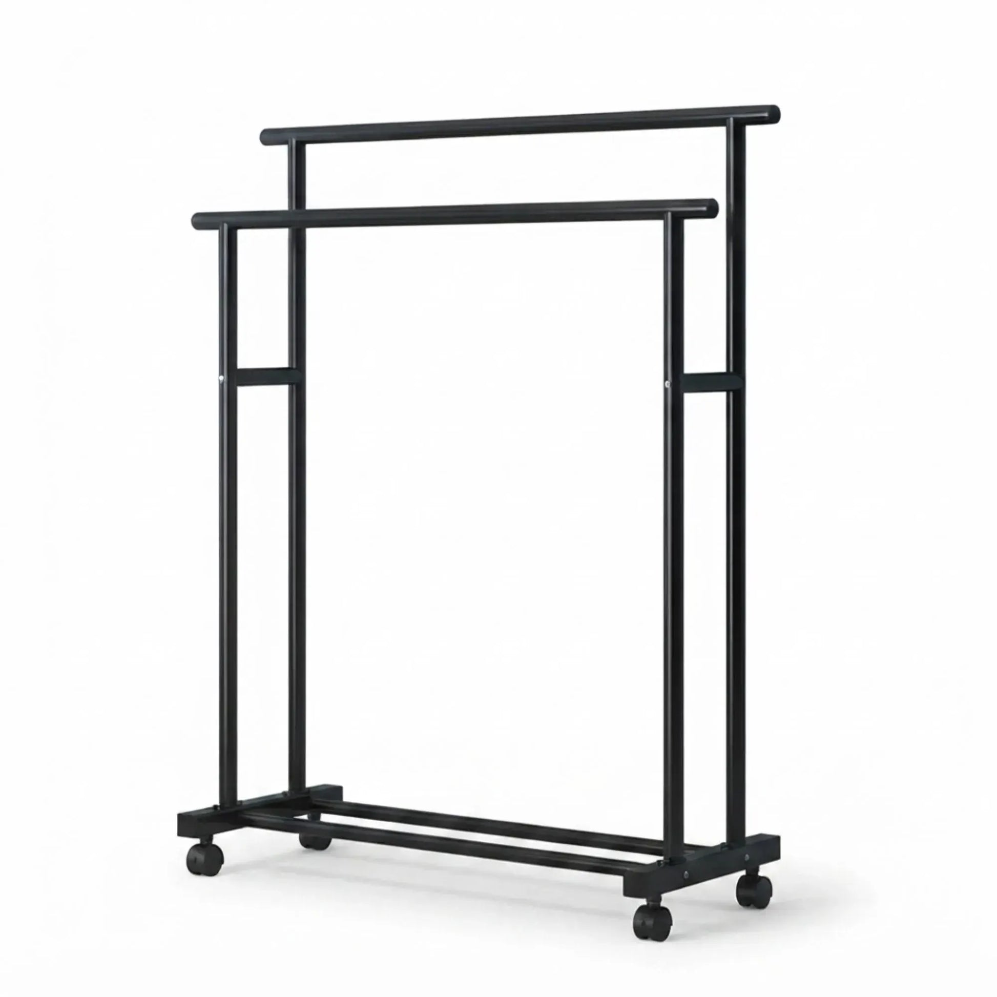 CARLA HOME Double Rod Clothes Rack with Wheels, Metal, Portable Wardrobe Rack - Image 9