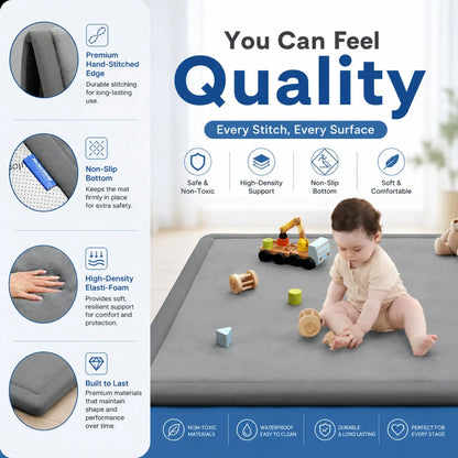 CARLA HOME Baby Play Mat 100x150cm, Thick Foam Crawling Mat, Infants, Grey - Image 6