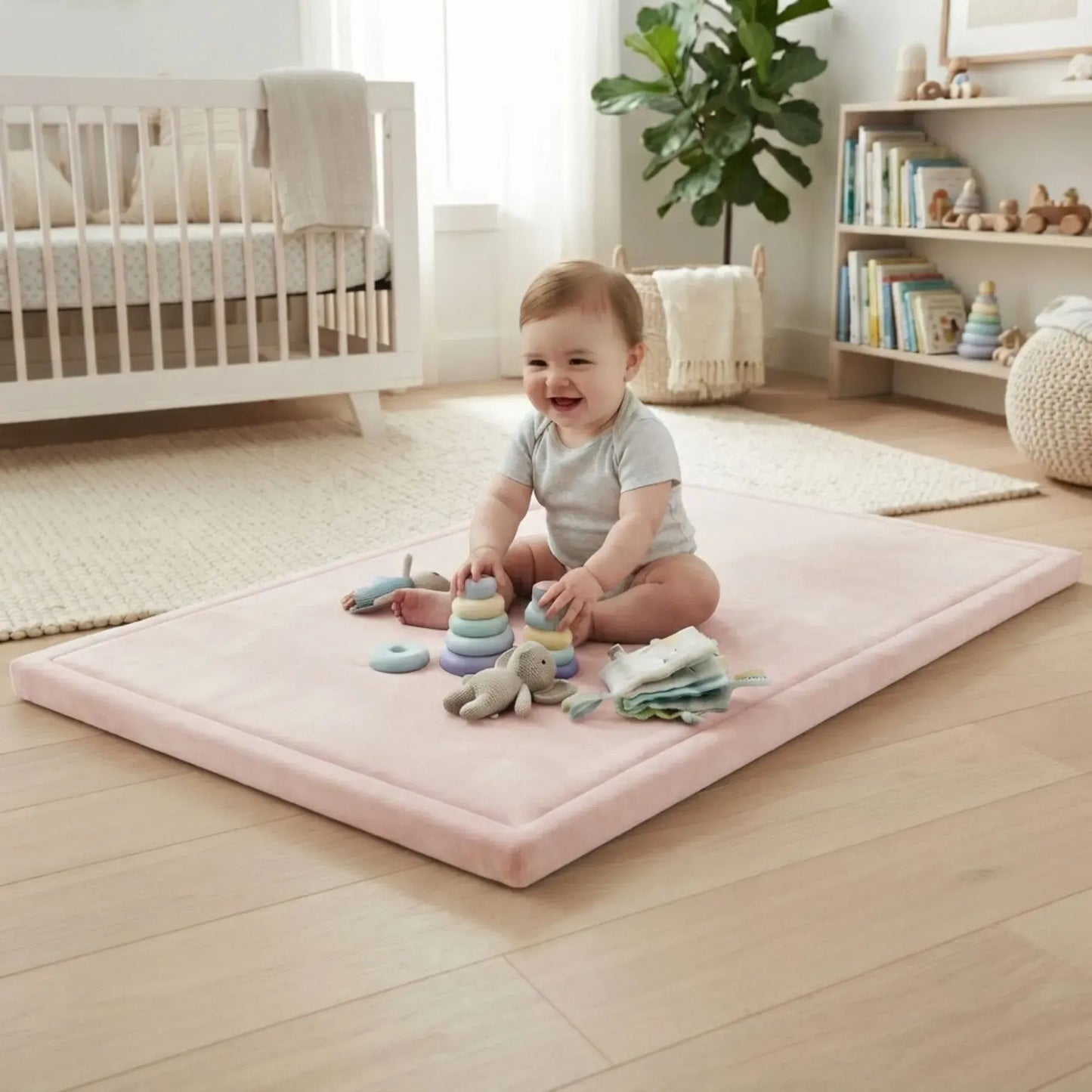 CARLA HOME Baby Play Mat 150x200cm, Thick Foam Crawling Mat, Infants, Pink - Image 2