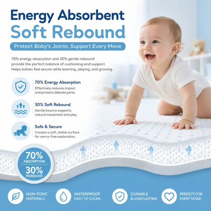 CARLA HOME Baby Play Mat 150x200cm, Thick Foam Crawling Mat, Infants, White - Image 3