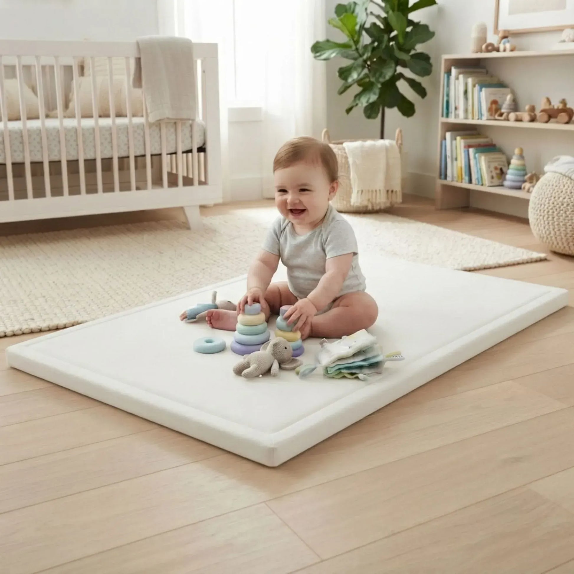 CARLA HOME Baby Play Mat 200x300cm, Thick Foam Crawling Mat, Infants, White - Image 2