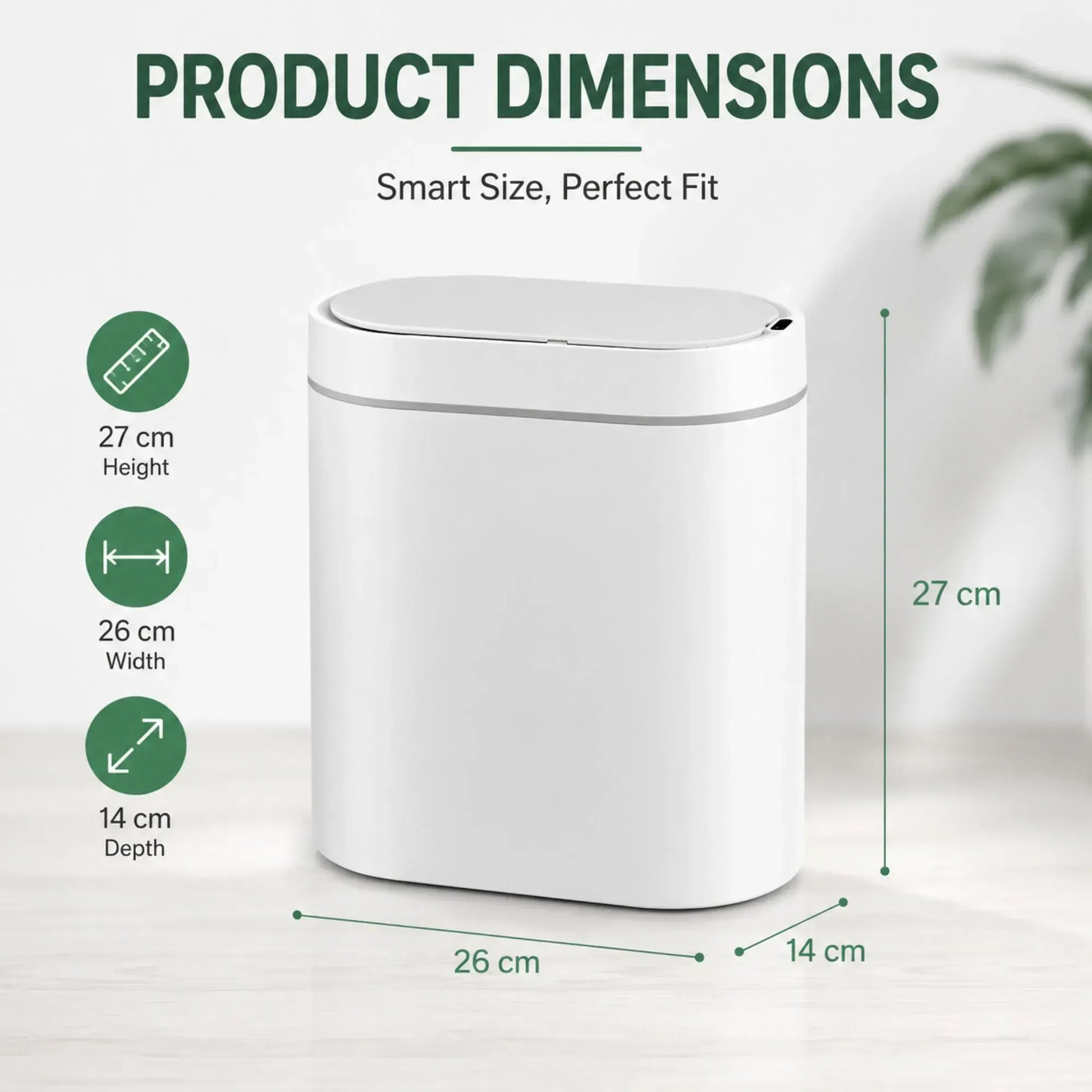 CARLA HOME 7L Automatic Trash Bin with Lid, Motion Sensor Garbage Can White - Image 4