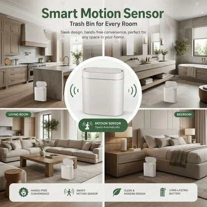 CARLA HOME 7L Automatic Trash Bin with Lid, Motion Sensor Garbage Can White - Image 6