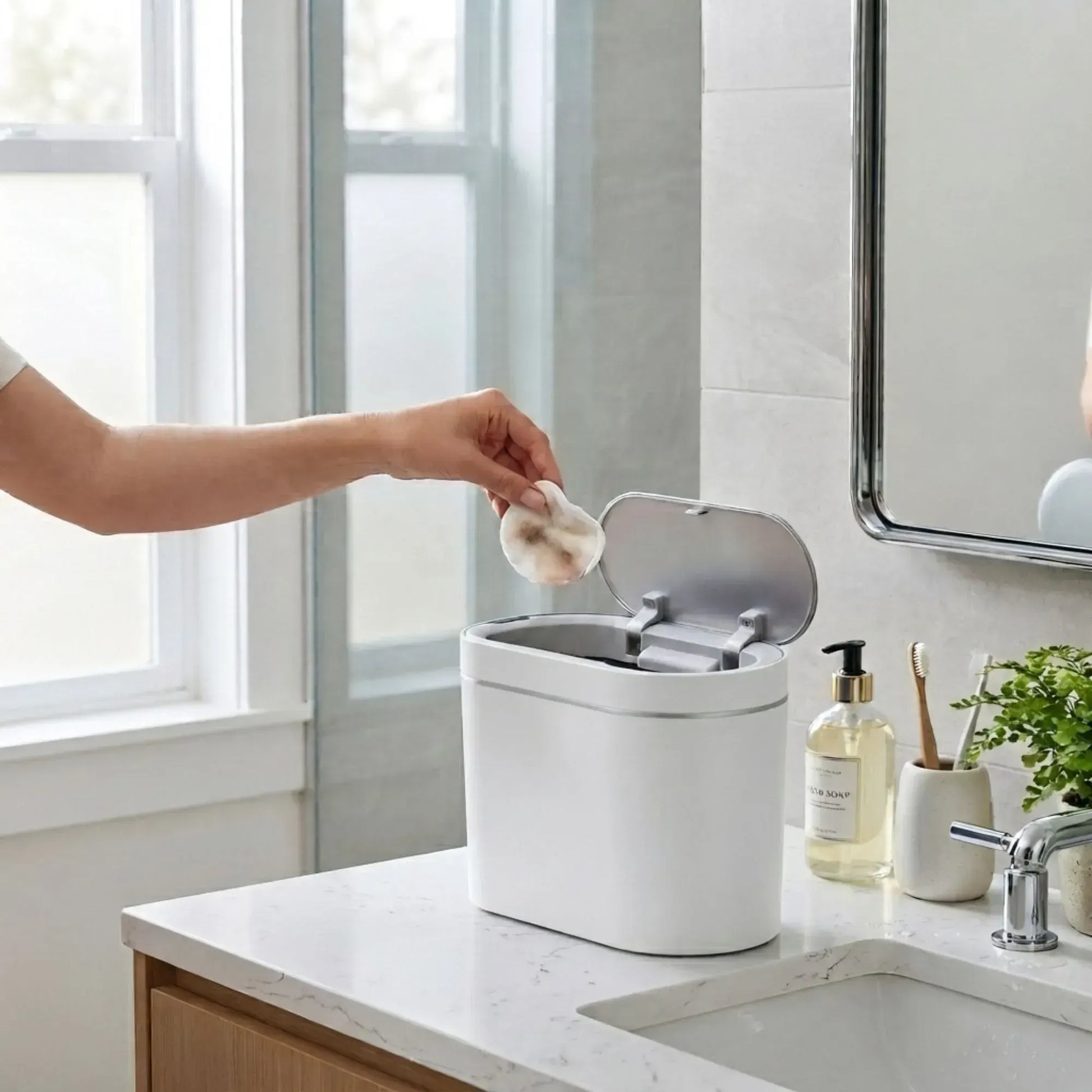 CARLA HOME 7L Automatic Trash Bin with Lid, Motion Sensor Garbage Can White - Image 9