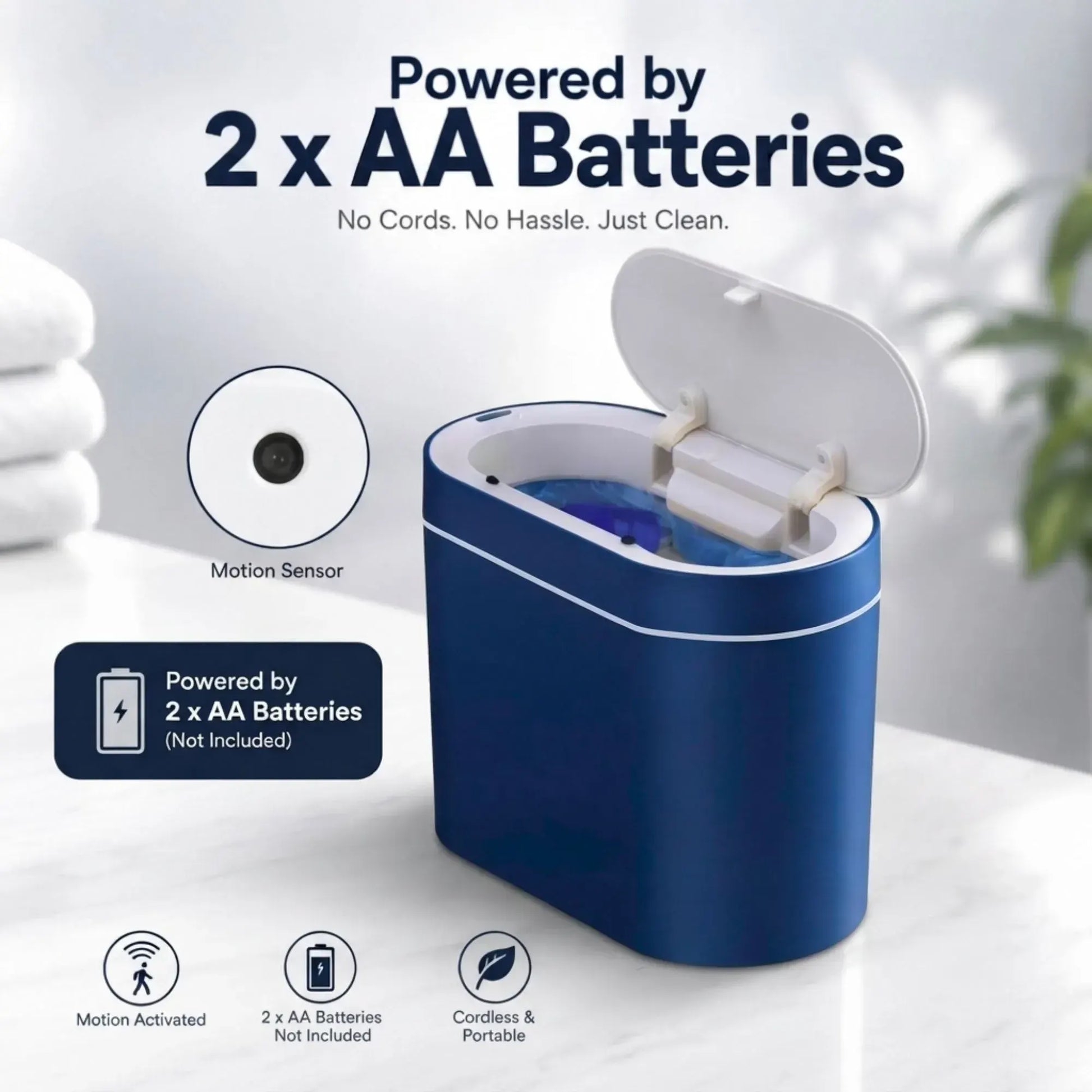 CARLA HOME 7L Automatic Trash Bin with Lid, Motion Sensor Garbage Can Blue - Image 7
