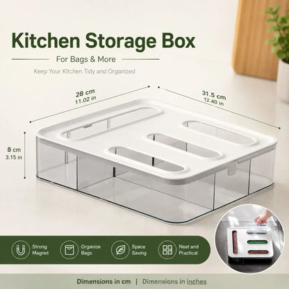 CARLA HOME Food Storage Bag Organiser, 4 Compartment Drawer Box, Kitchen Drawer - Image 3