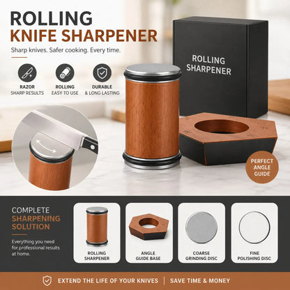 CARLA HOME Rolling Knife Sharpener, 5 Angle, Knife Sharpening Tool Kit Kitchen - Image 3