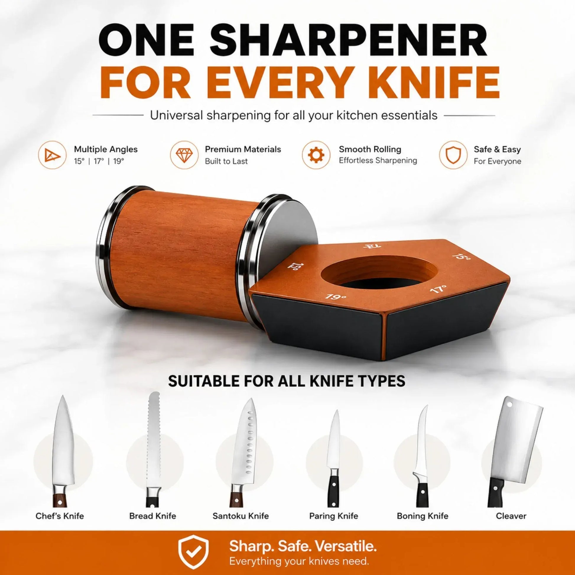CARLA HOME Rolling Knife Sharpener, 5 Angle, Knife Sharpening Tool Kit Kitchen - Image 8