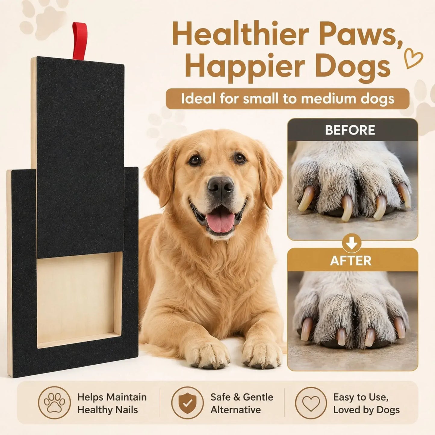 CARLA HOME Dog Nail Scratch Board with Snack Box Sandpaper Puppy Nail Pet - Image 4