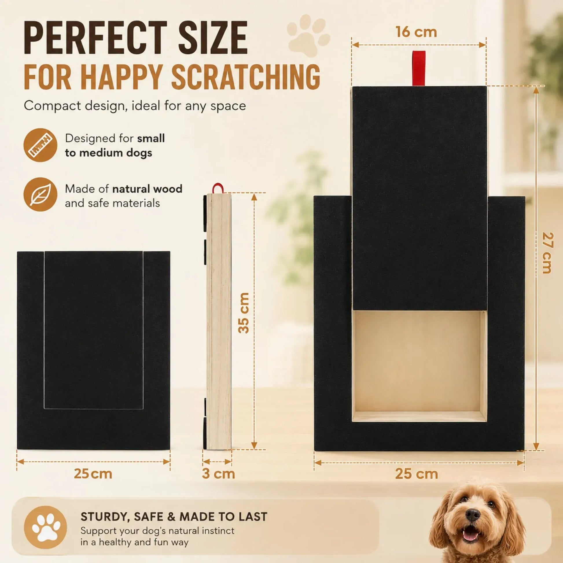 CARLA HOME Dog Nail Scratch Board with Snack Box Sandpaper Puppy Nail Pet - Image 5