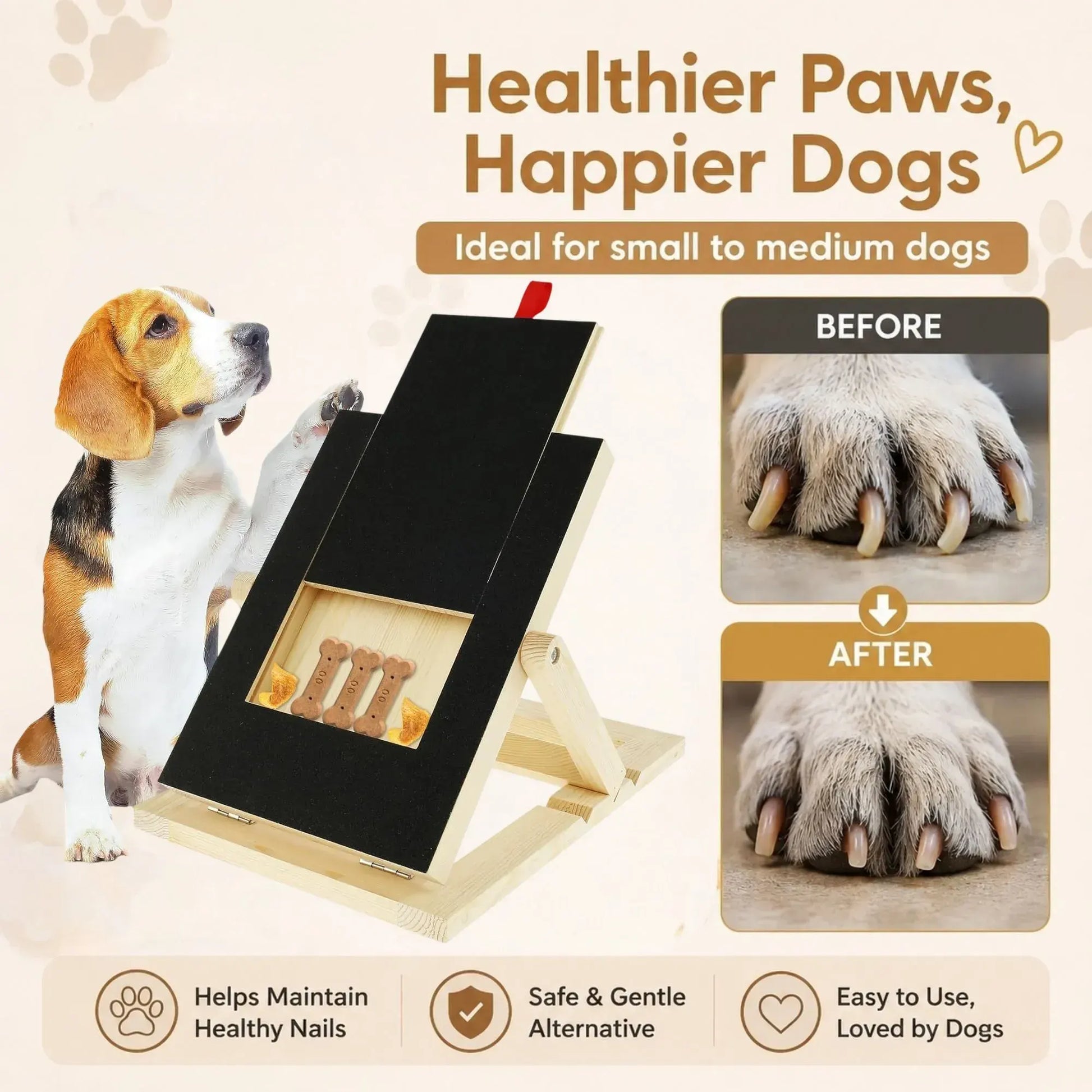 CARLA HOME Dog Nail Scratch Board with Snack Box, Height Adjustable Puppy Nail Pet - Image 2