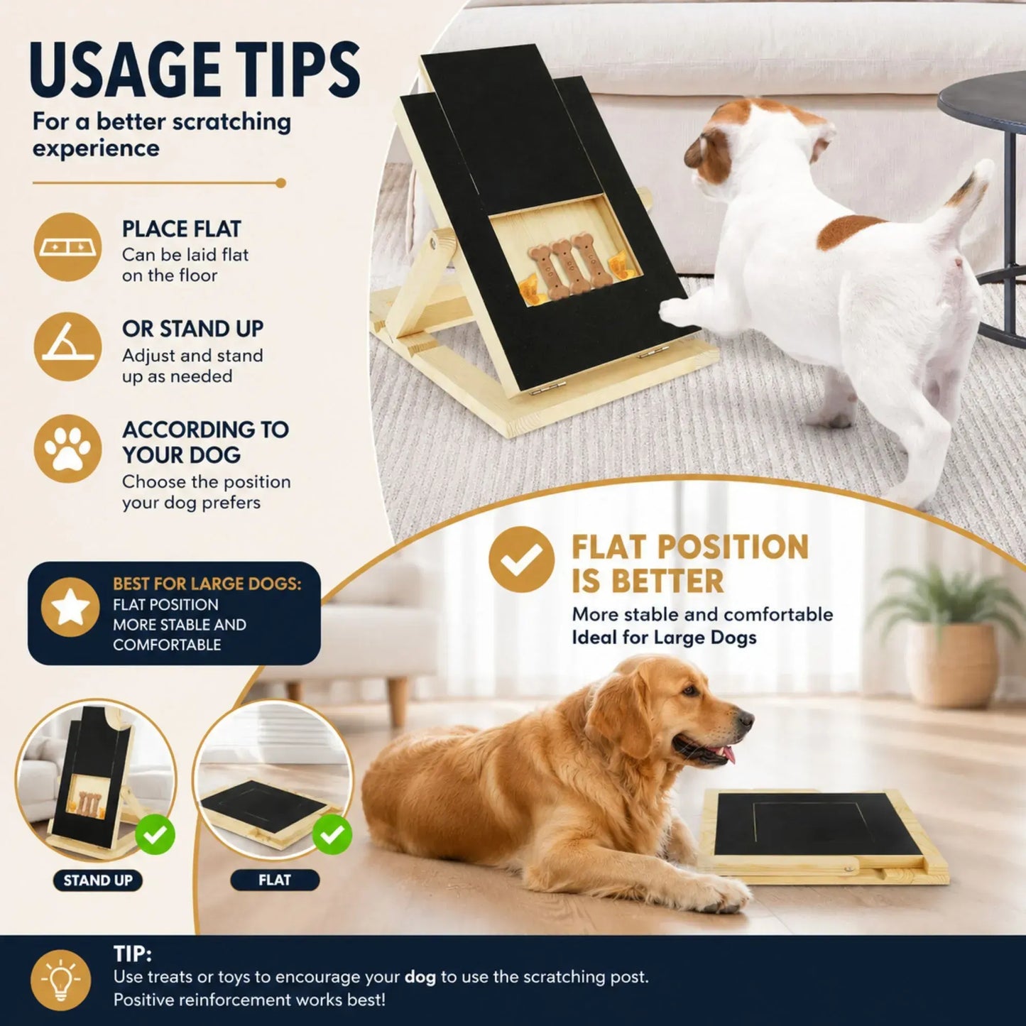 CARLA HOME Dog Nail Scratch Board with Snack Box, Height Adjustable Puppy Nail Pet - Image 5
