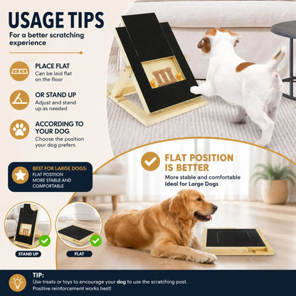 CARLA HOME Dog Nail Scratch Board with Snack Box, Height Adjustable Puppy Nail Pet - Image 5