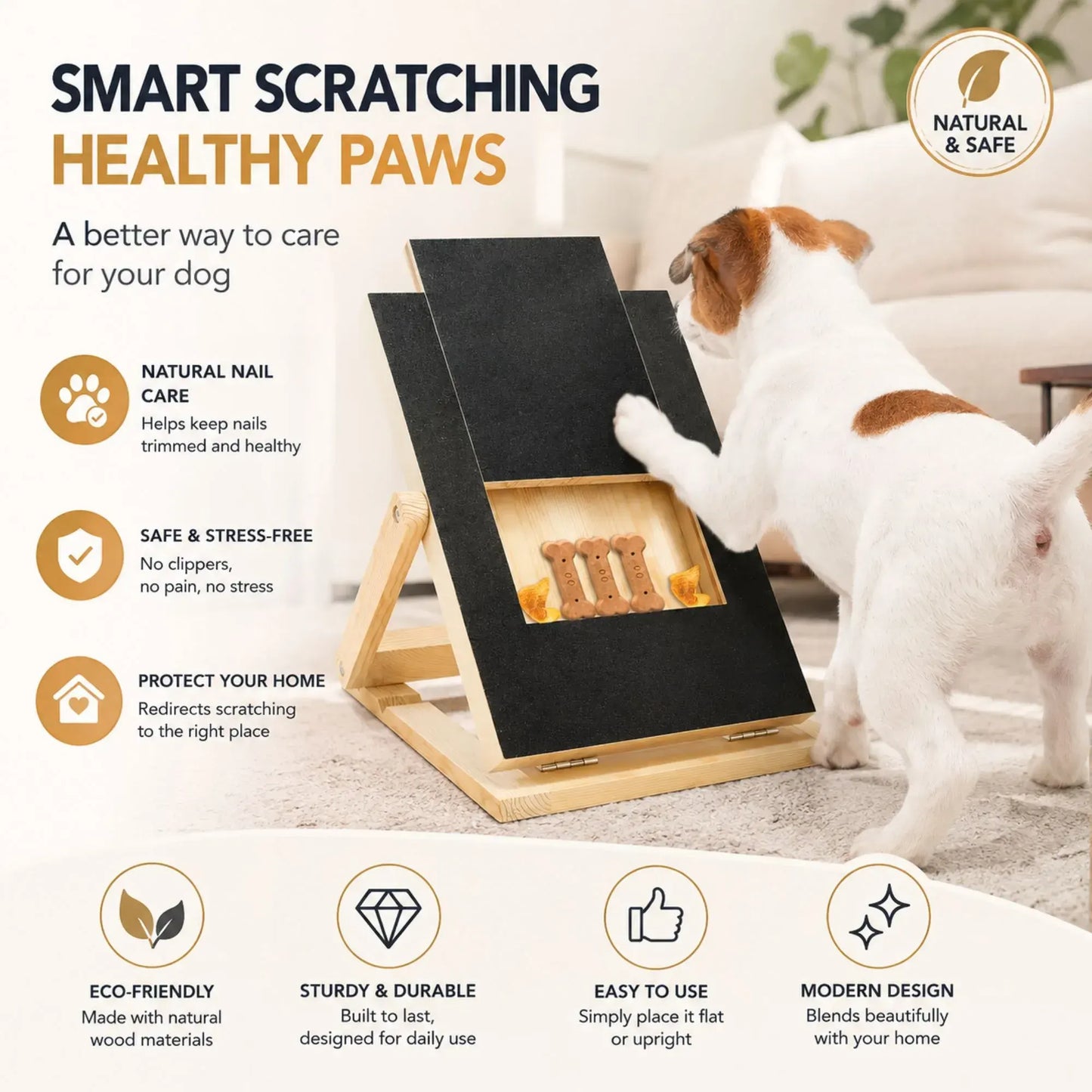 CARLA HOME Dog Nail Scratch Board with Snack Box, Height Adjustable Puppy Nail Pet - Image 7