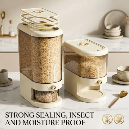 CARLA HOME Rice Dispenser 5kg Large Storage, Press Button Grain Container Kitchen - Image 7