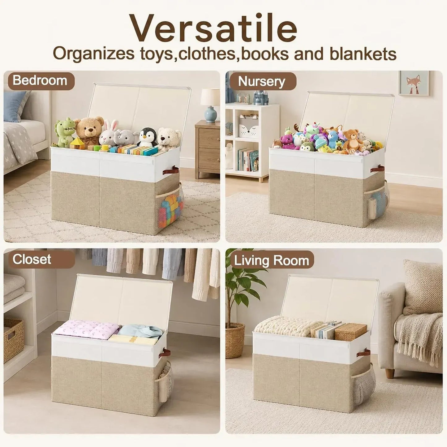 CARLA HOME Large Toy Storage Box with Lid Upgraded Toy Storage Chest Organiser - Image 3