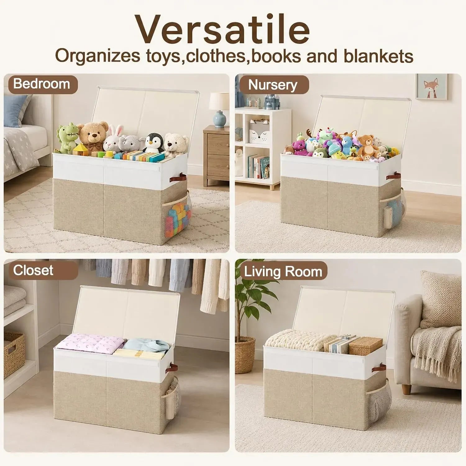 CARLA HOME Large Toy Storage Box with Lid Upgraded Toy Storage Chest Organiser - Image 3
