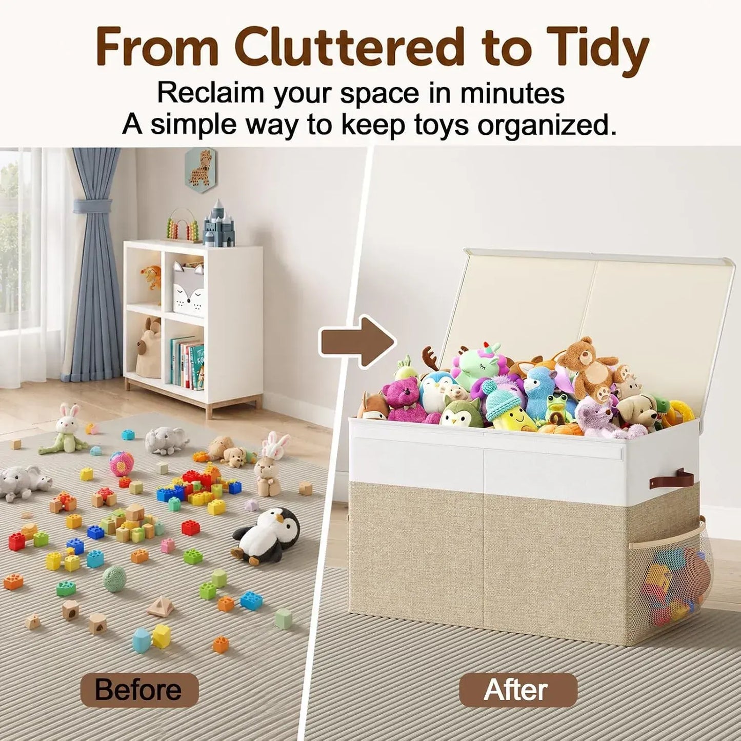 CARLA HOME Large Toy Storage Box with Lid Upgraded Toy Storage Chest Organiser - Image 4