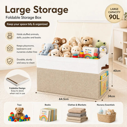CARLA HOME Large Toy Storage Box with Lid Upgraded Toy Storage Chest Organiser - Image 5
