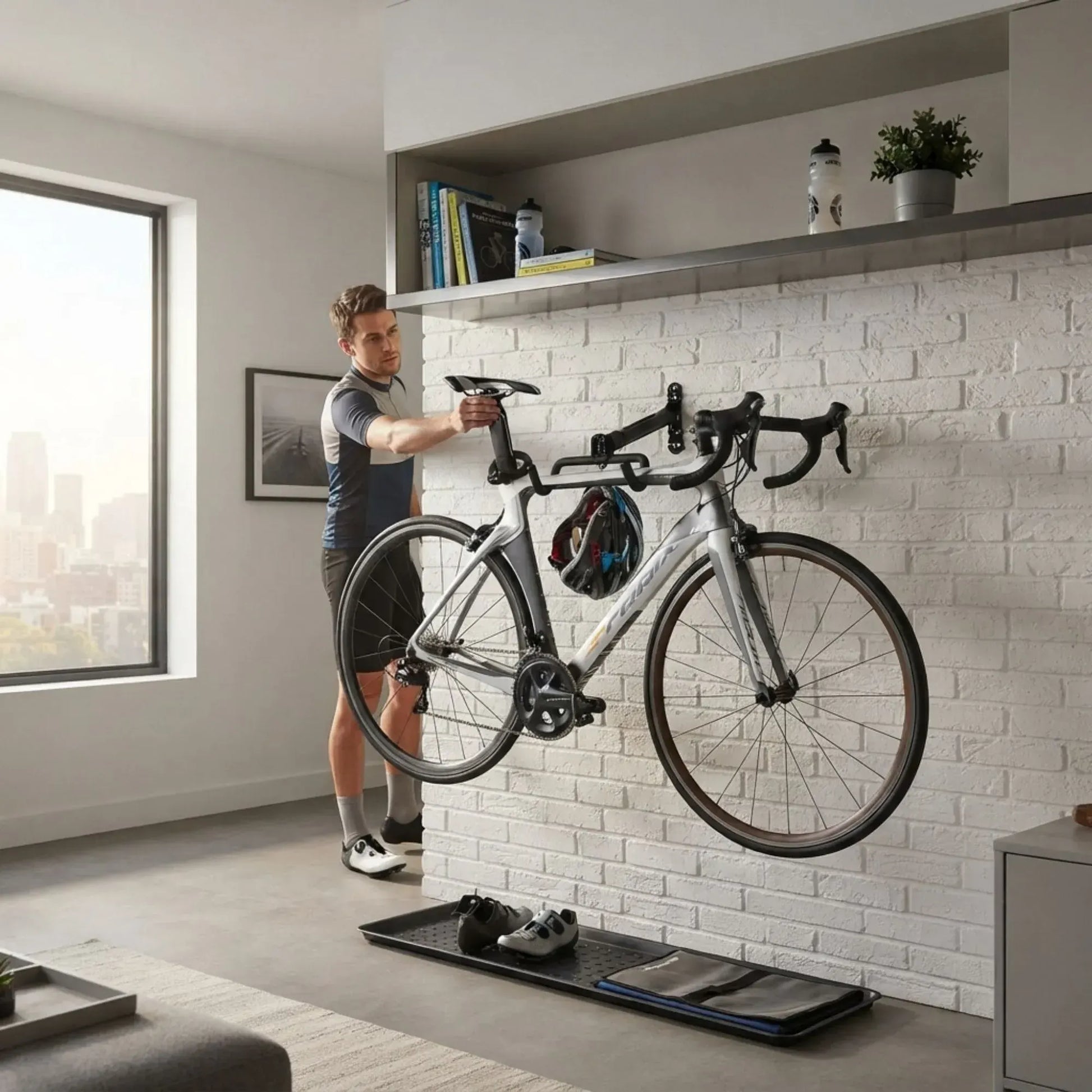 CARLA HOME Wall Mount Bike Rack, Adjustable Foldable Hanger, Garage Storage - Image 2