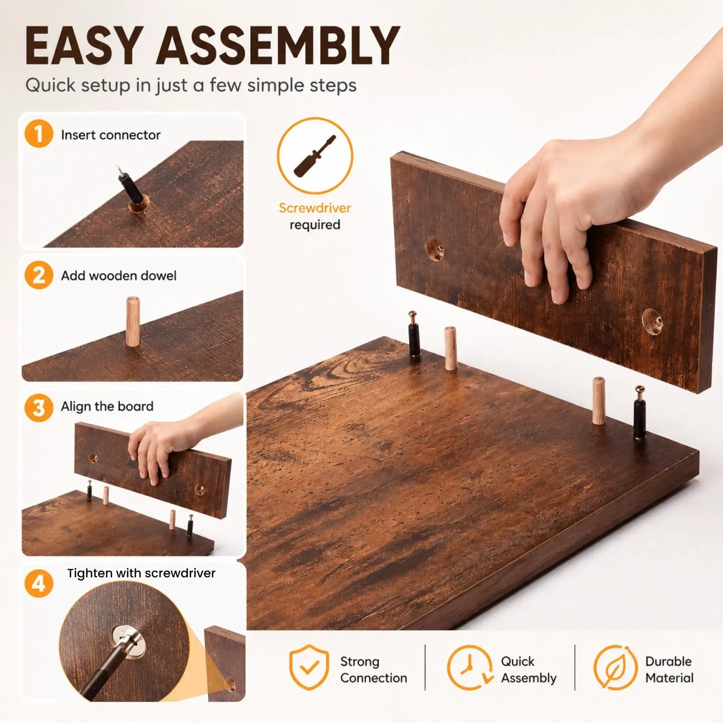 CARLA HOME Dual Monitor Stand Riser, Adjustable Length and Angle, Brown - Image 9