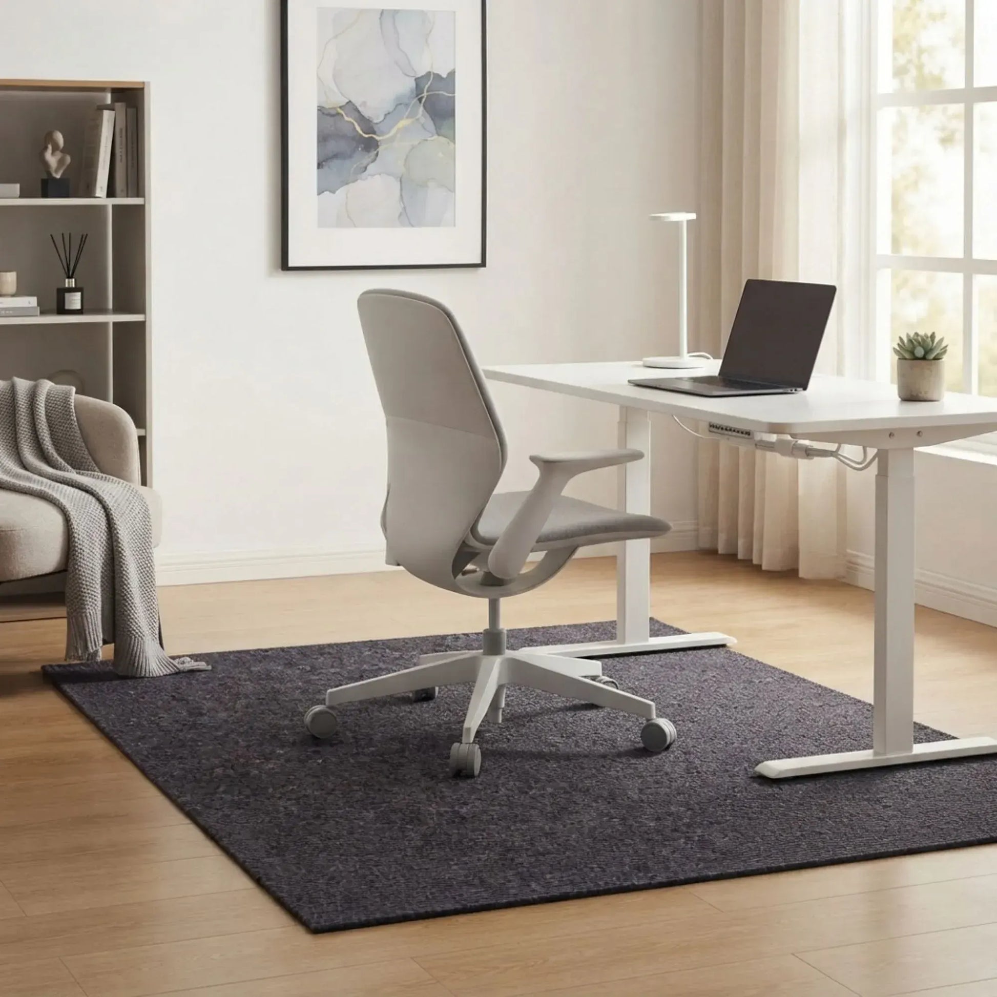 CARLA HOME Office Chair Mat Hard Floor Protector, 120x90 cm, Anti-Slip, Grey - Image 2