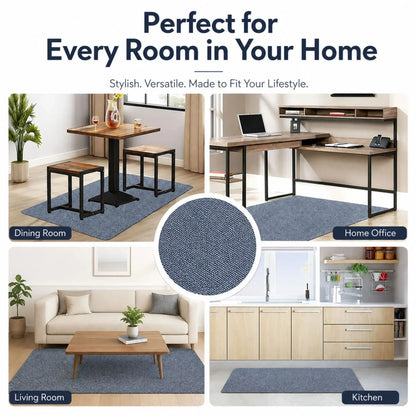 CARLA HOME Office Chair Mat Hard Floor Protector, 120x90 cm, Anti-Slip, Grey - Image 4