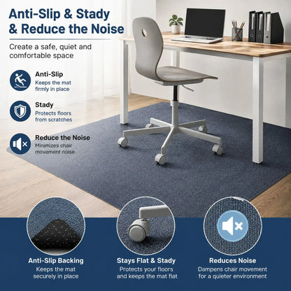 CARLA HOME Office Chair Mat Hard Floor Protector, 120x90 cm, Anti-Slip, Grey - Image 5