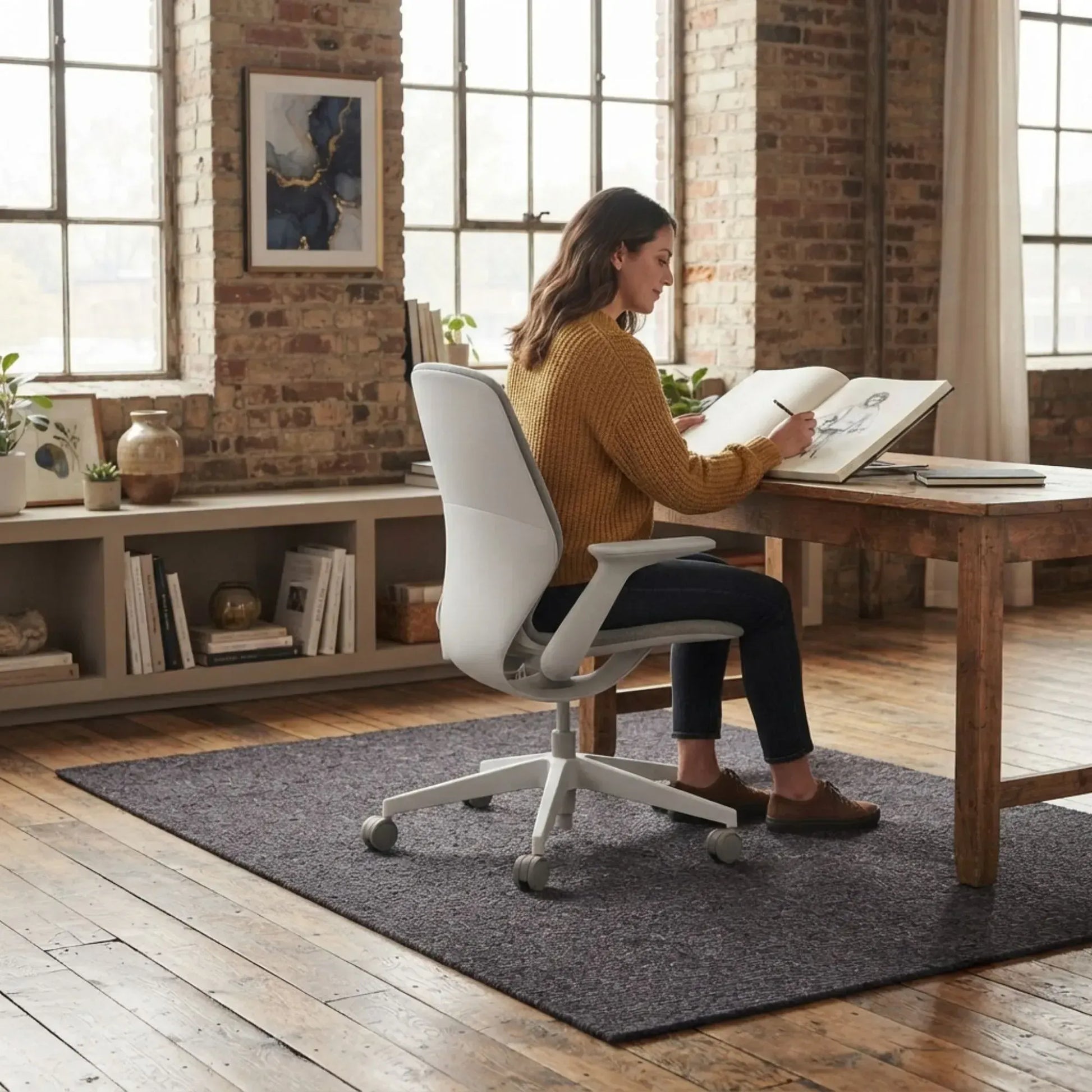 CARLA HOME Office Chair Mat Hard Floor Protector, 120x90 cm, Anti-Slip, Grey - Image 6
