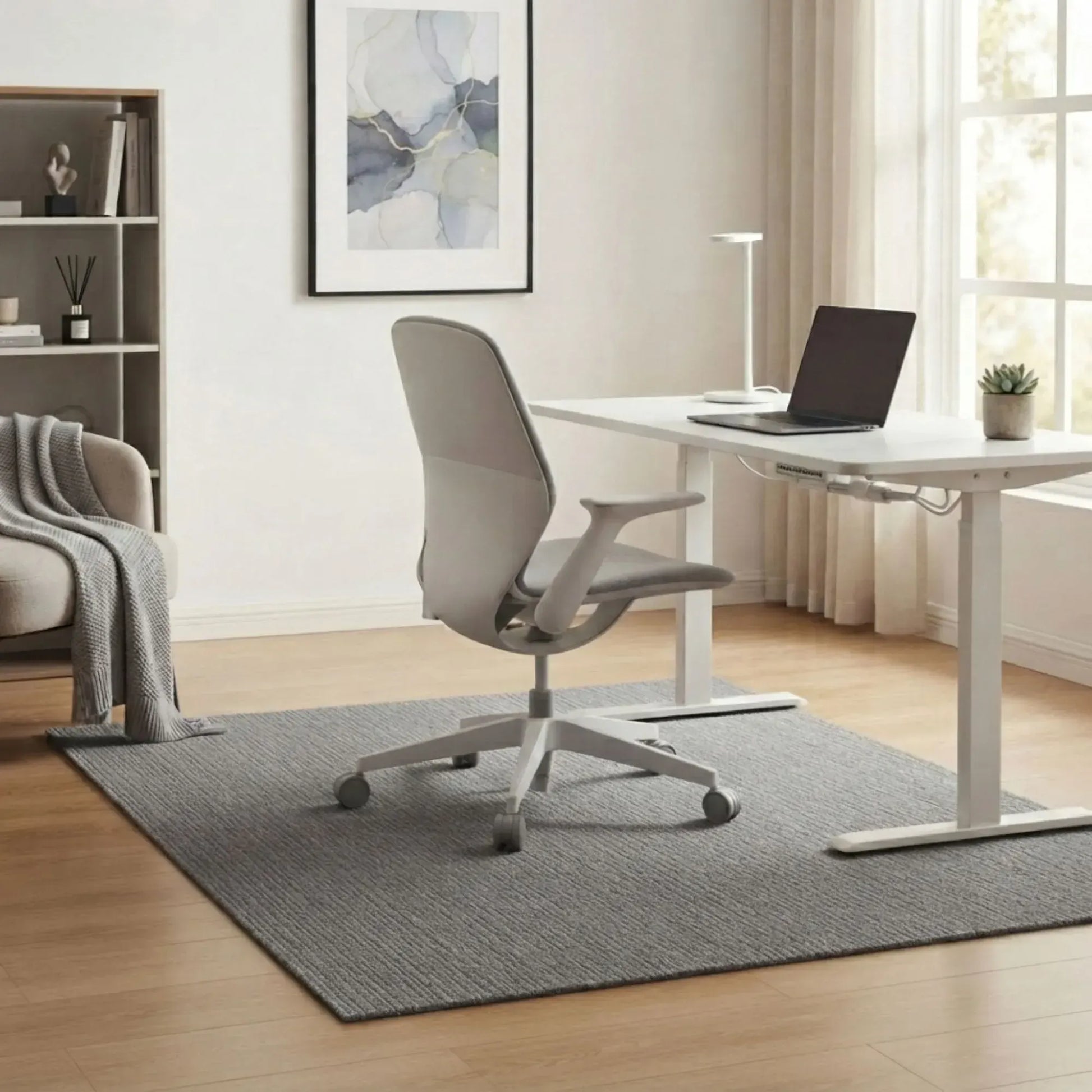 CARLA HOME Office Chair Mat Hard Floor Protector, 120x90 cm, Anti-Slip, White - Image 2
