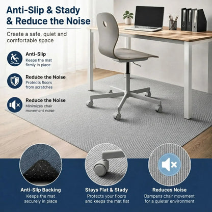 CARLA HOME Office Chair Mat Hard Floor Protector, 120x90 cm, Anti-Slip, White - Image 6